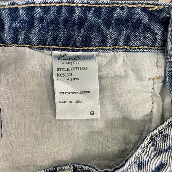 Kancan Ultra High Rise Short Distressed Denim Jean Size Small - Picture 6 of 9